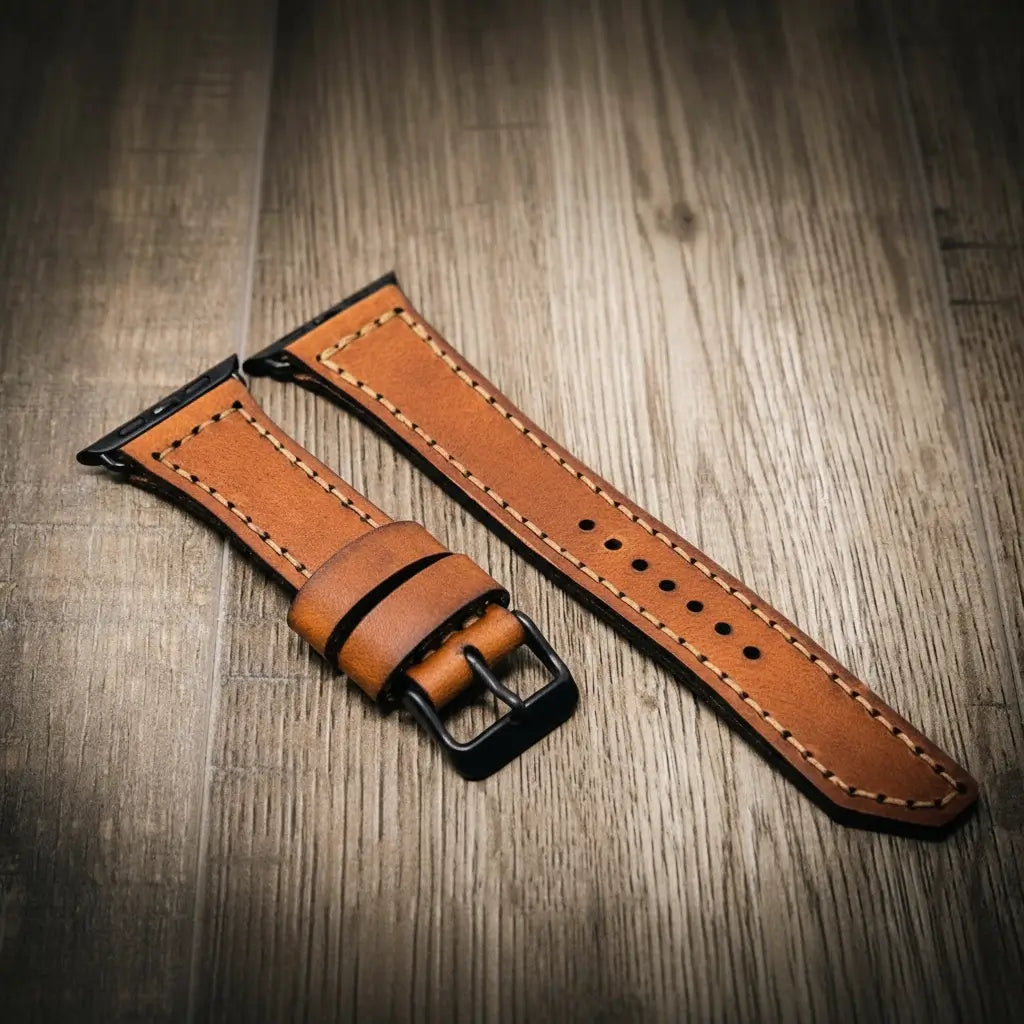 Handmade Full-Grain Leather Apple Watch Band — Apple Watch Leather Band