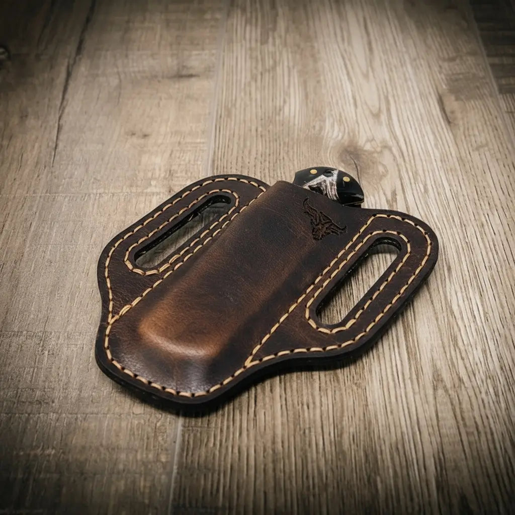 Handmade Full-Grain Leather Knife Sheath — Custom Leather Knife Sheath