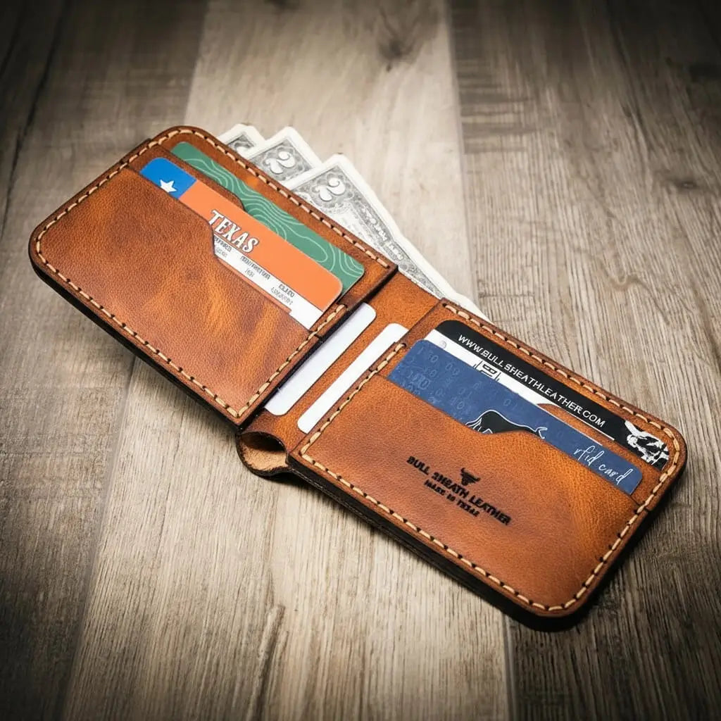 Handmade Full-Grain Leather Bifold Wallet for Men — Rio Grande Bifold Wallet