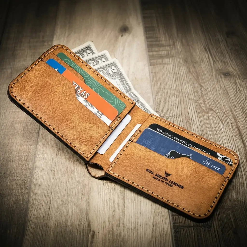 Handmade Full-Grain Leather Bifold Wallet for Men — Rio Grande Bifold Wallet