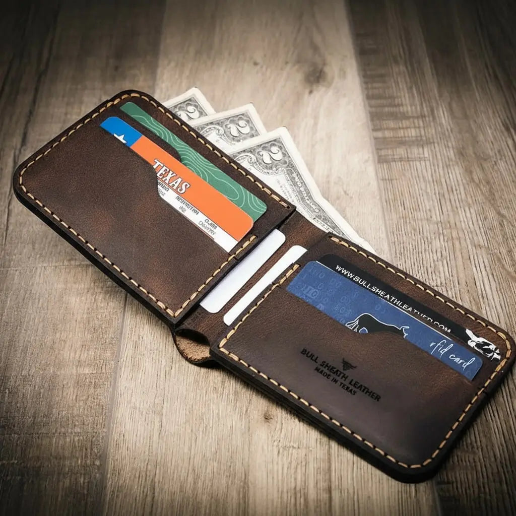 Handmade Full-Grain Leather Bifold Wallet for Men — Rio Grande Bifold Wallet