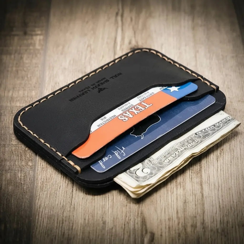 Handmade Full-Grain Leather Wallet — Pflugerville Card Wallet