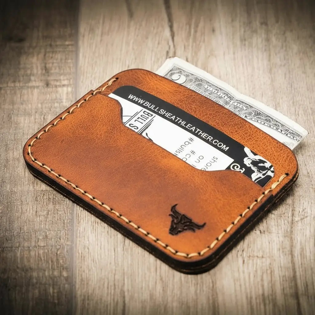 Handmade Full-Grain Leather Wallet — Pflugerville Card Wallet