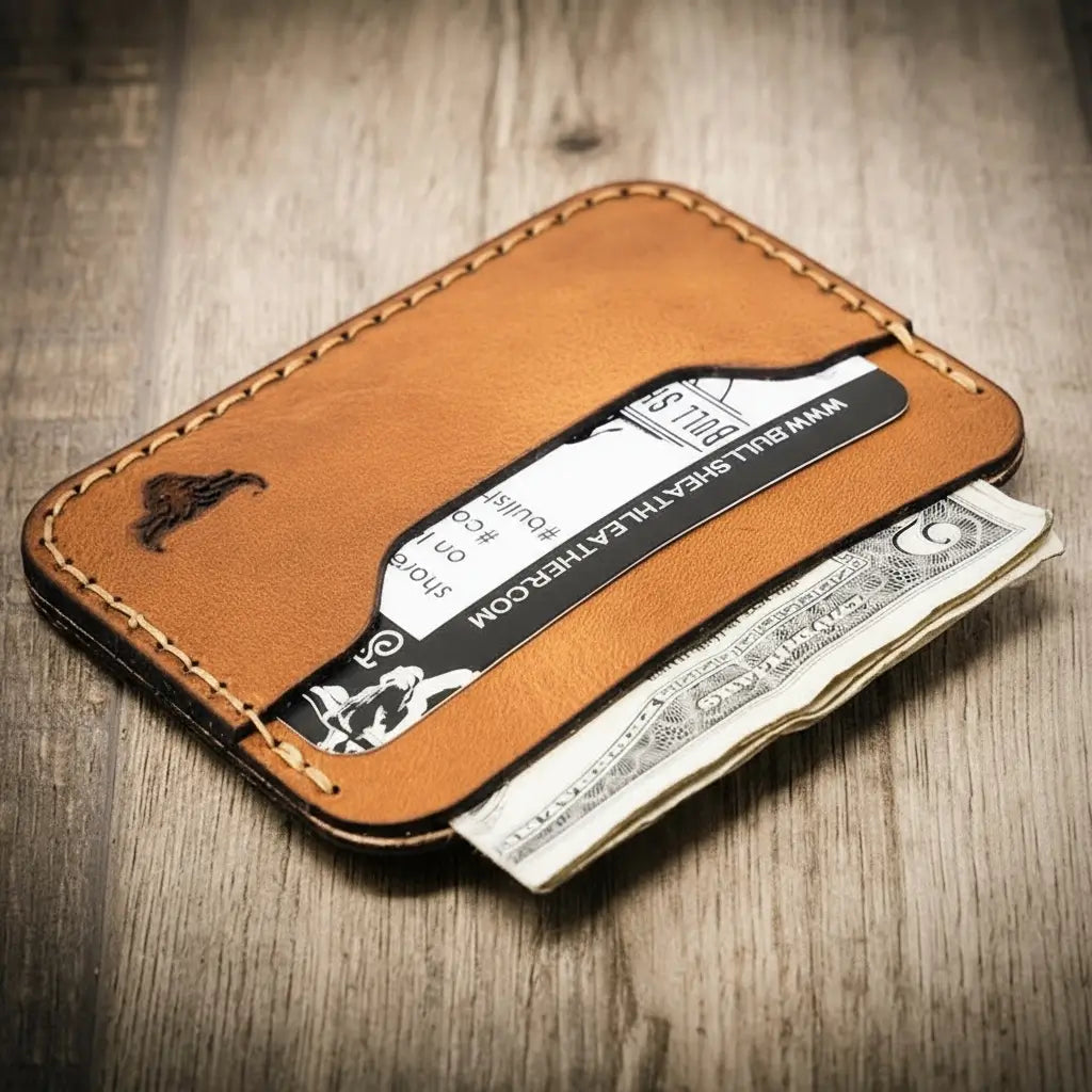 Handmade Full-Grain Leather Wallet — Pflugerville Card Wallet