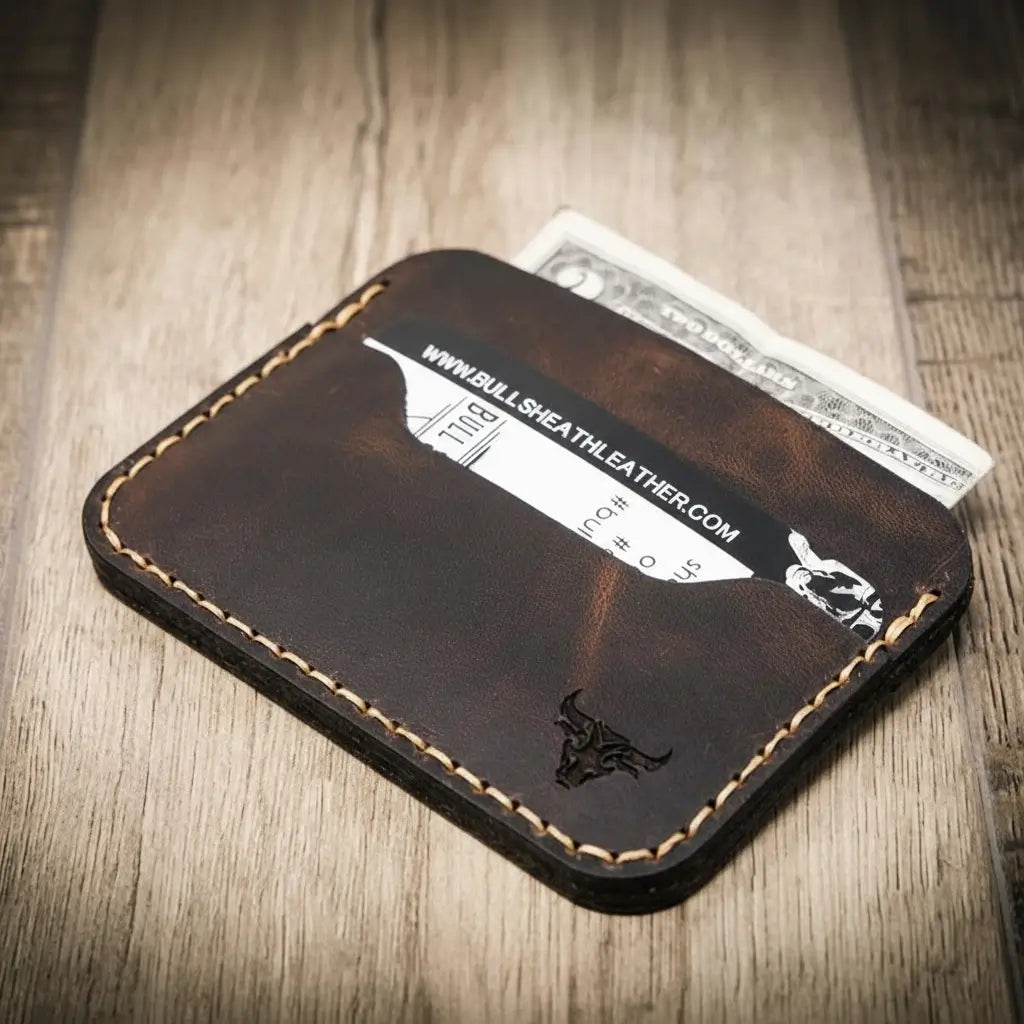 Handmade Full-Grain Leather Wallet — Pflugerville Card Wallet