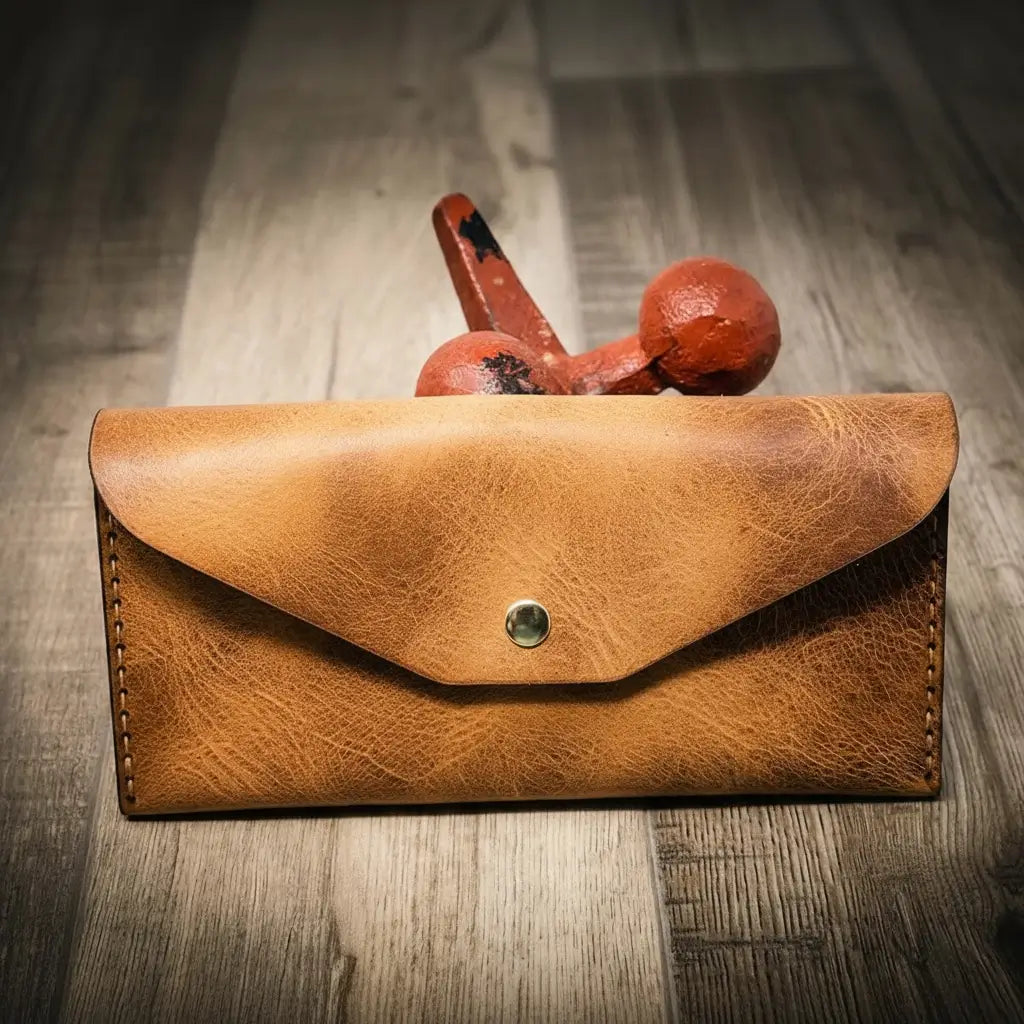 Handmade Full-Grain Leather Wallet — Sugar Land Clutch Wallet