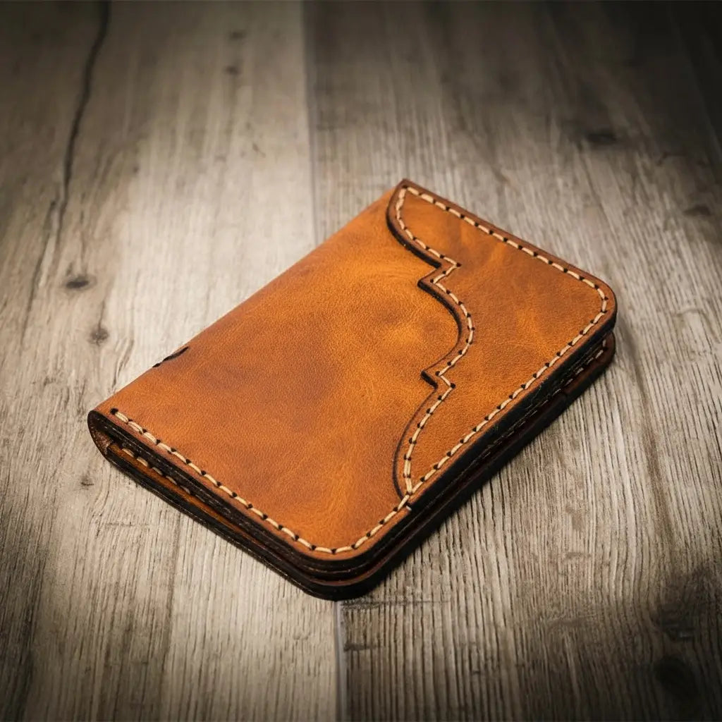 Handmade Full-Grain Leather Vertical Wallet for Men — Western Vertical Wallet
