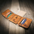 Handmade Full-Grain Leather Badge Trifold Wallet for Law Enforcement — Badge Trifold Wallet
