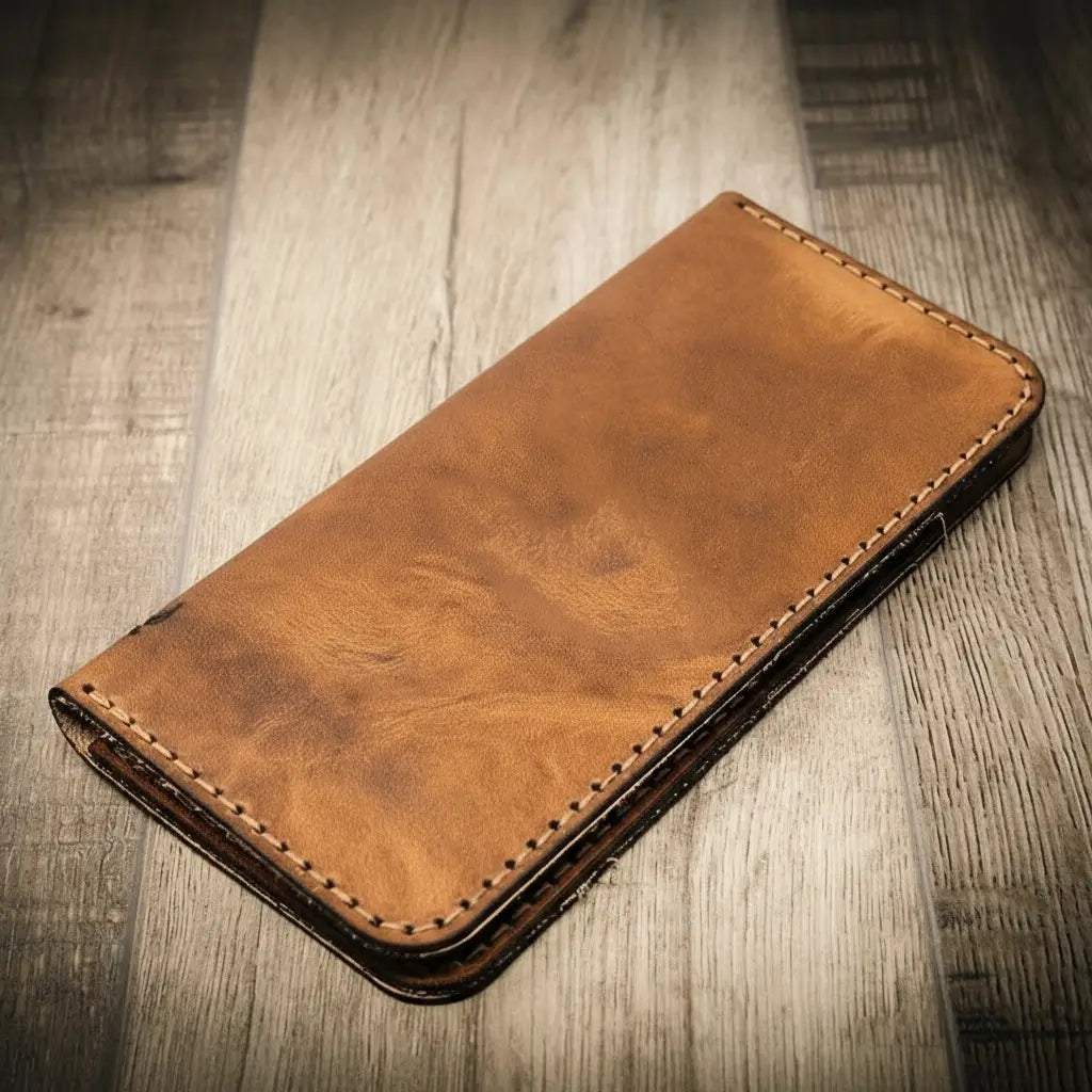 Handmade Full-Grain Leather Long Wallet for Men — The Houstonian Long Wallet