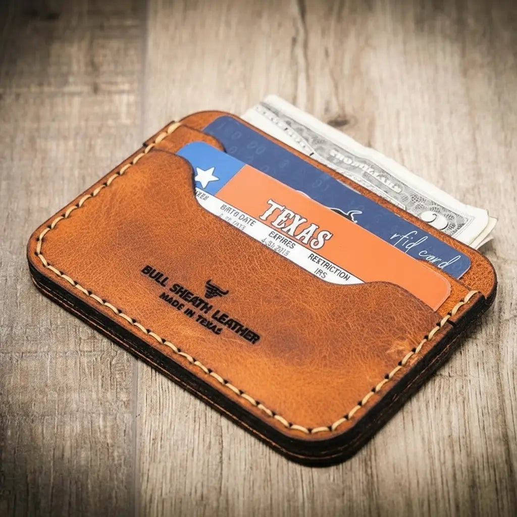 Handmade Full-Grain Leather Wallet — Pflugerville Card Wallet