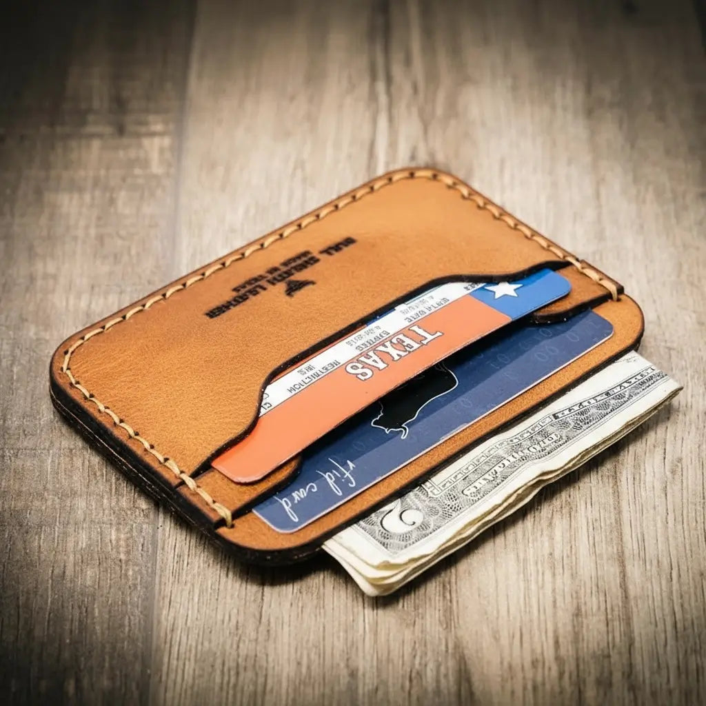 Handmade Full-Grain Leather Wallet — Pflugerville Card Wallet