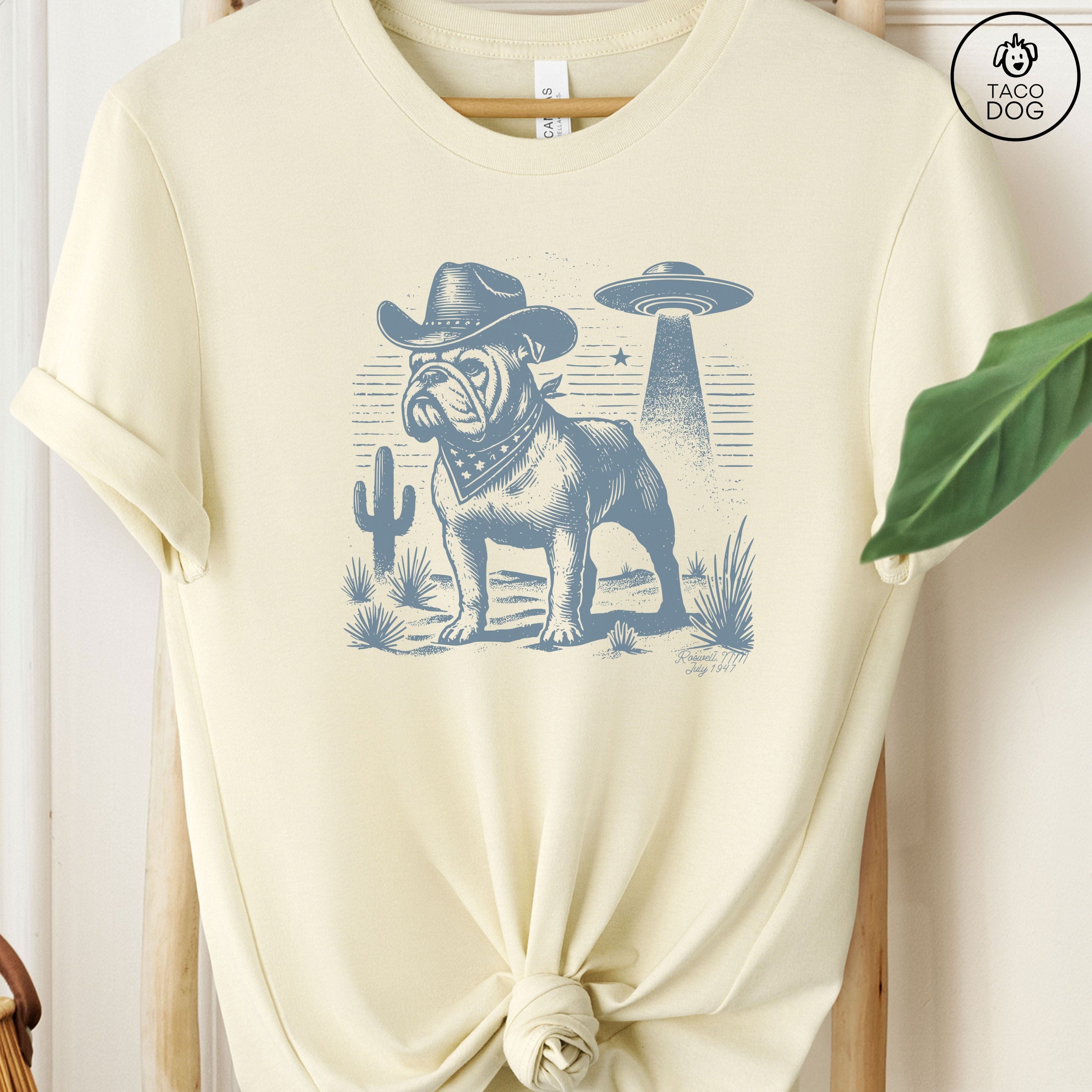 Bulldog Cowboy Ink Space UFO T-Shirt