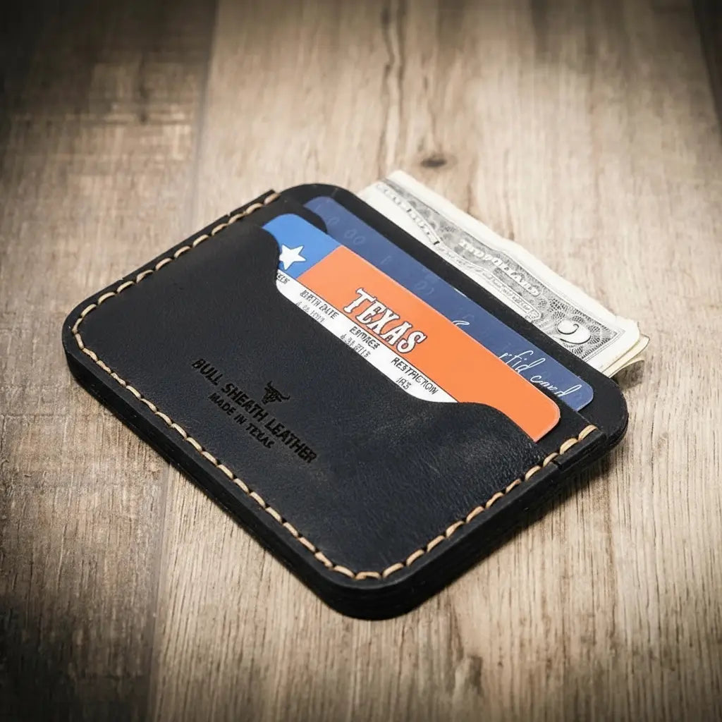 Handmade Full-Grain Leather Wallet — Pflugerville Card Wallet