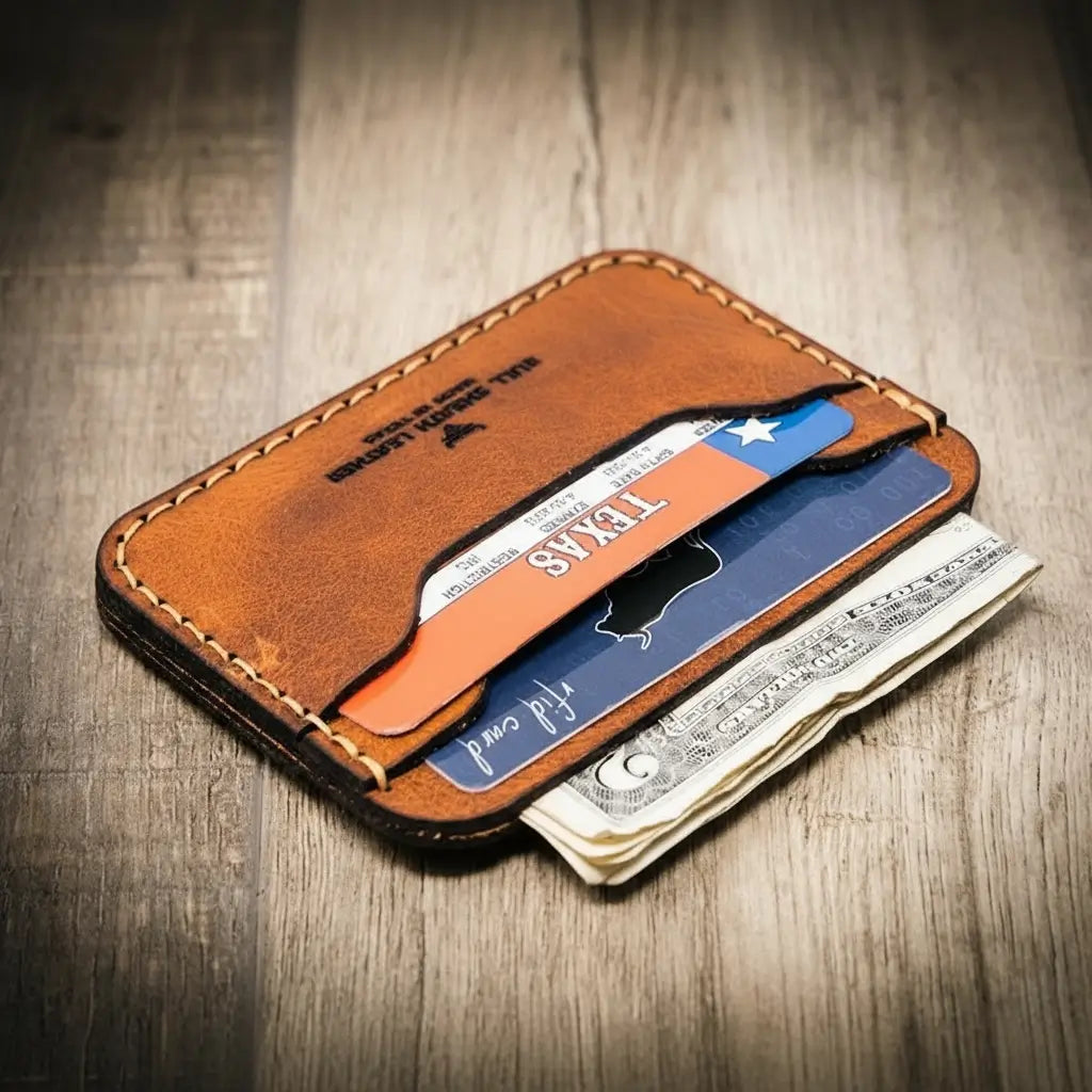 Handmade Full-Grain Leather Wallet — Pflugerville Card Wallet