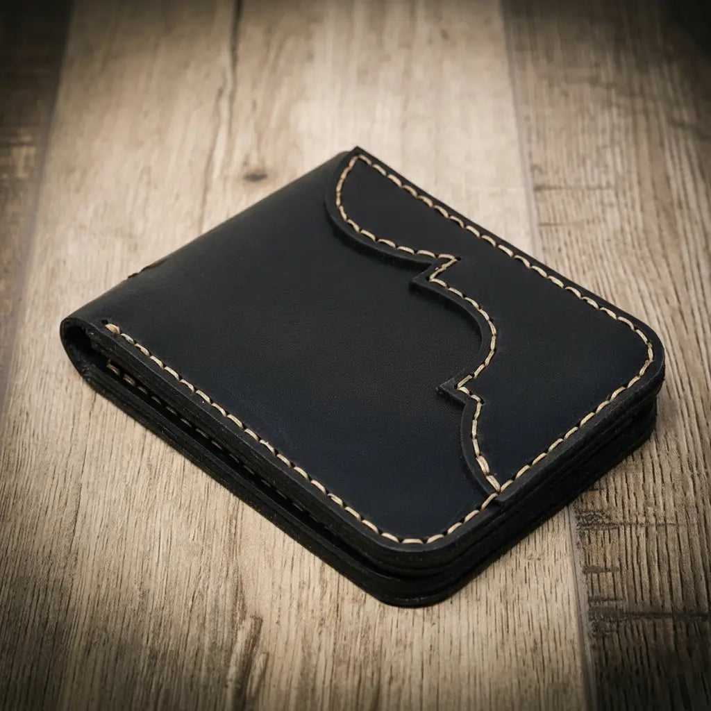 Handmade Full-Grain Leather Bifold Wallet for Men — Western Bifold Wallet