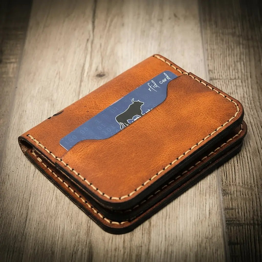 Handmade Full-Grain Leather Badge Wallet for Law Enforcement — Minimalist Badge Wallet