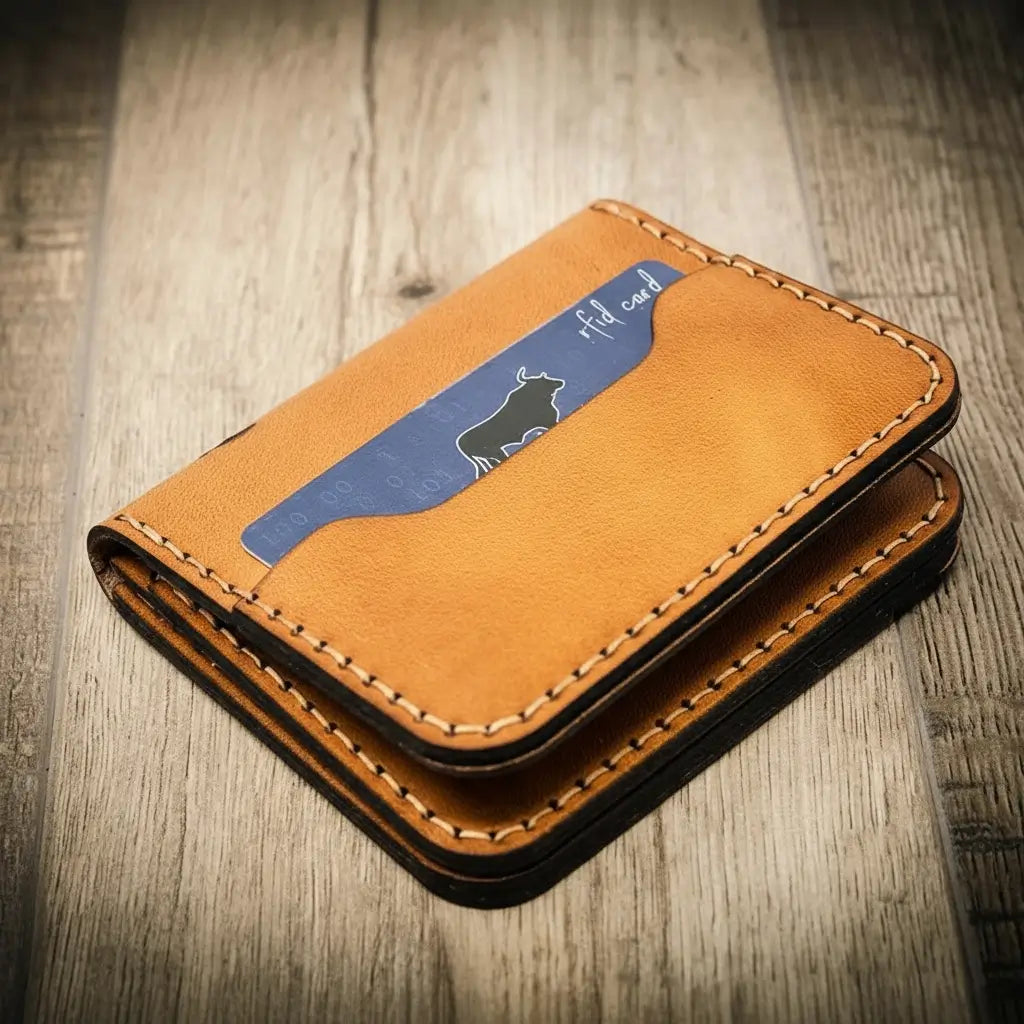 Handmade Full-Grain Leather Badge Wallet for Law Enforcement — Minimalist Badge Wallet