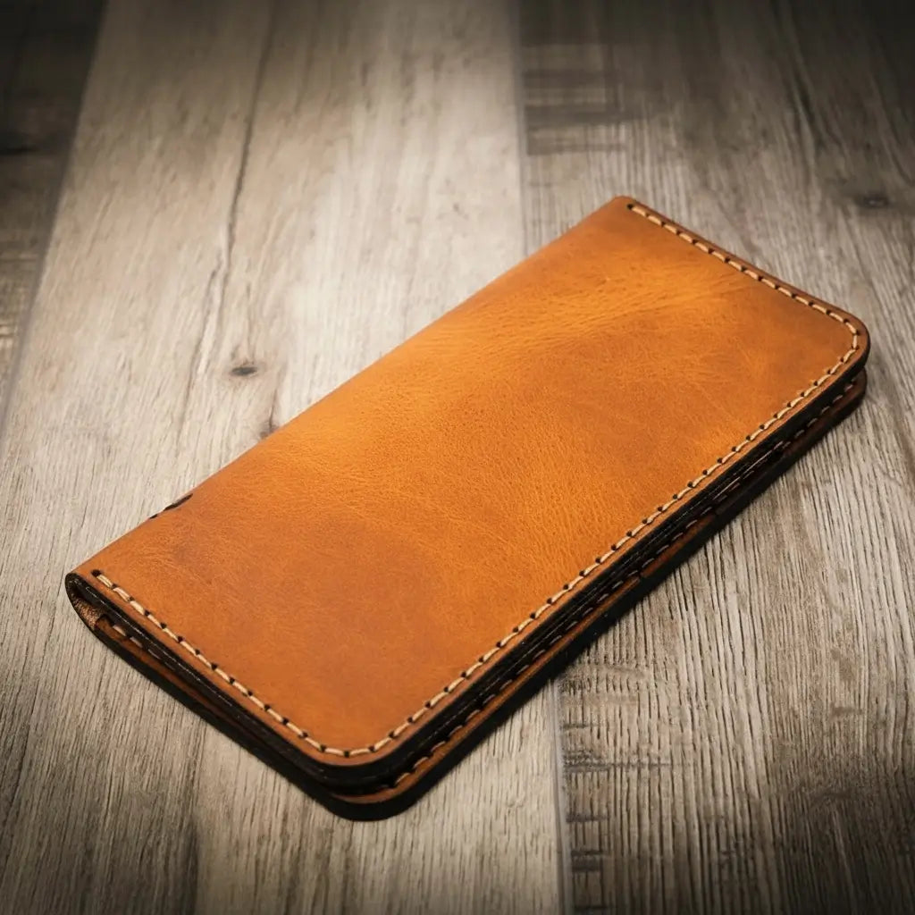 Handmade Full-Grain Leather Long Wallet for Men — The Houstonian Long Wallet
