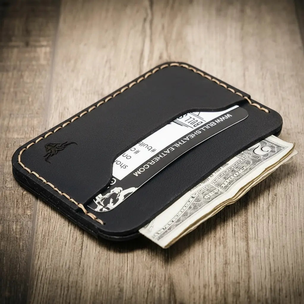 Handmade Full-Grain Leather Wallet — Pflugerville Card Wallet