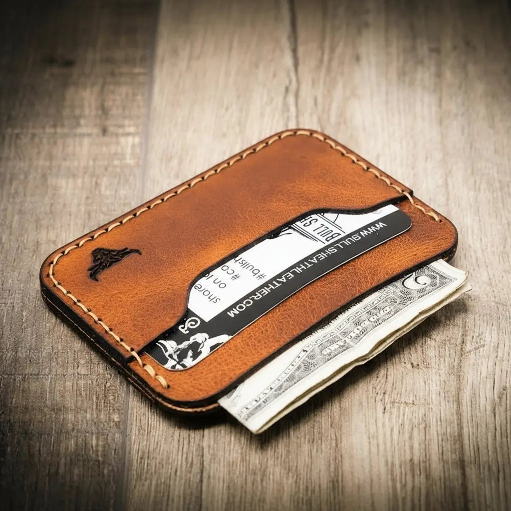 Handmade Full-Grain Leather Wallet — Pflugerville Card Wallet