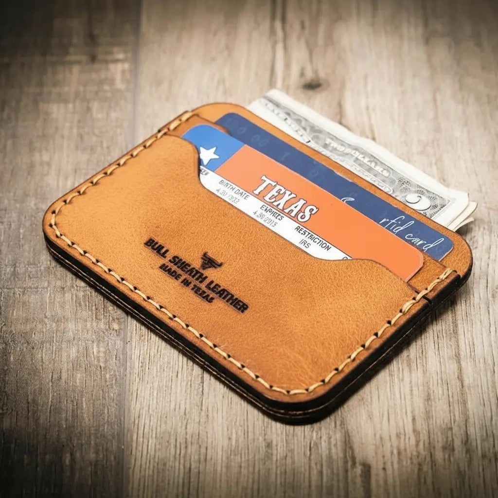 Handmade Full-Grain Leather Wallet — Pflugerville Card Wallet