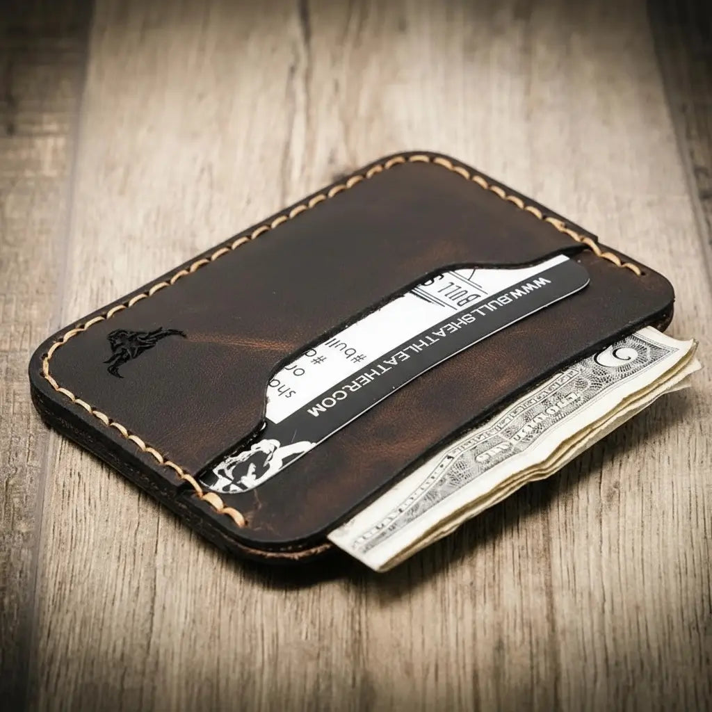 Handmade Full-Grain Leather Wallet — Pflugerville Card Wallet