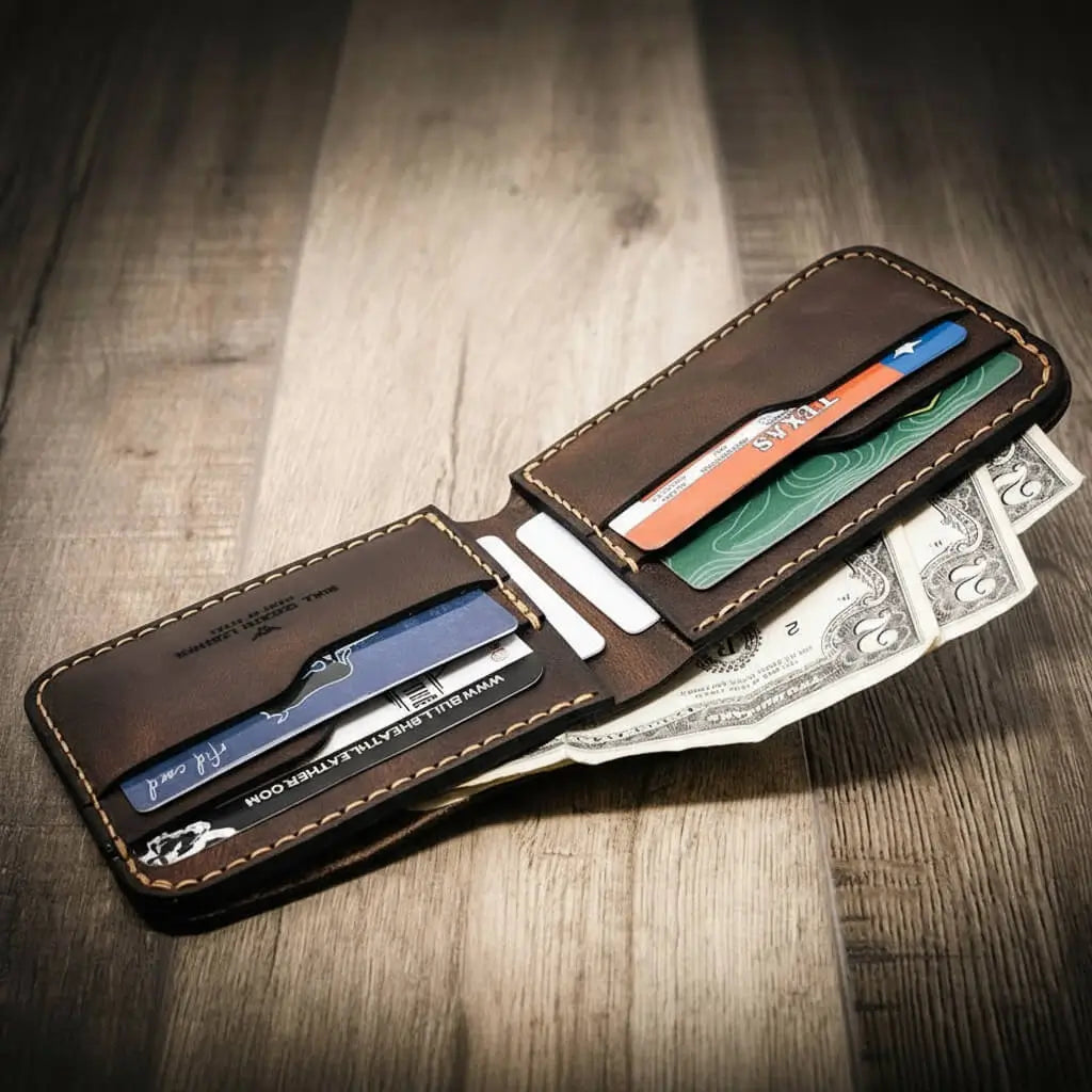 Handmade Full-Grain Leather Bifold Wallet for Men — Rio Grande Bifold Wallet