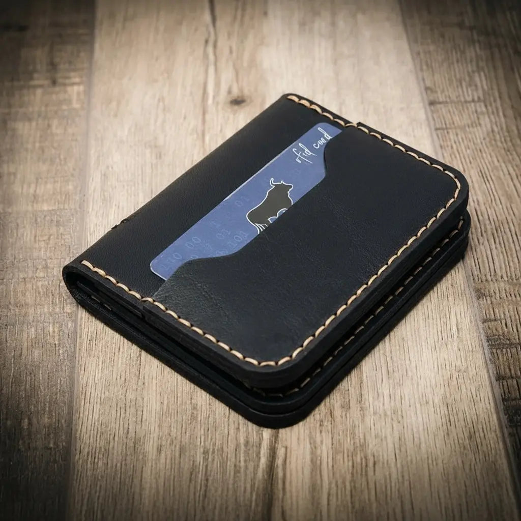 Handmade Full-Grain Leather Badge Wallet for Law Enforcement — Minimalist Badge Wallet