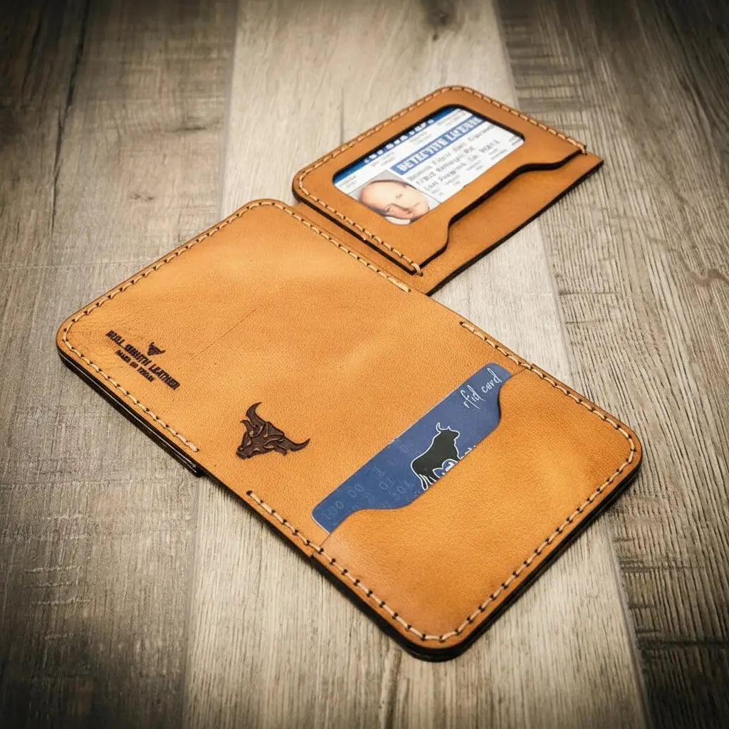 Handmade Full-Grain Leather Badge Wallet for Law Enforcement — Minimalist Badge Wallet