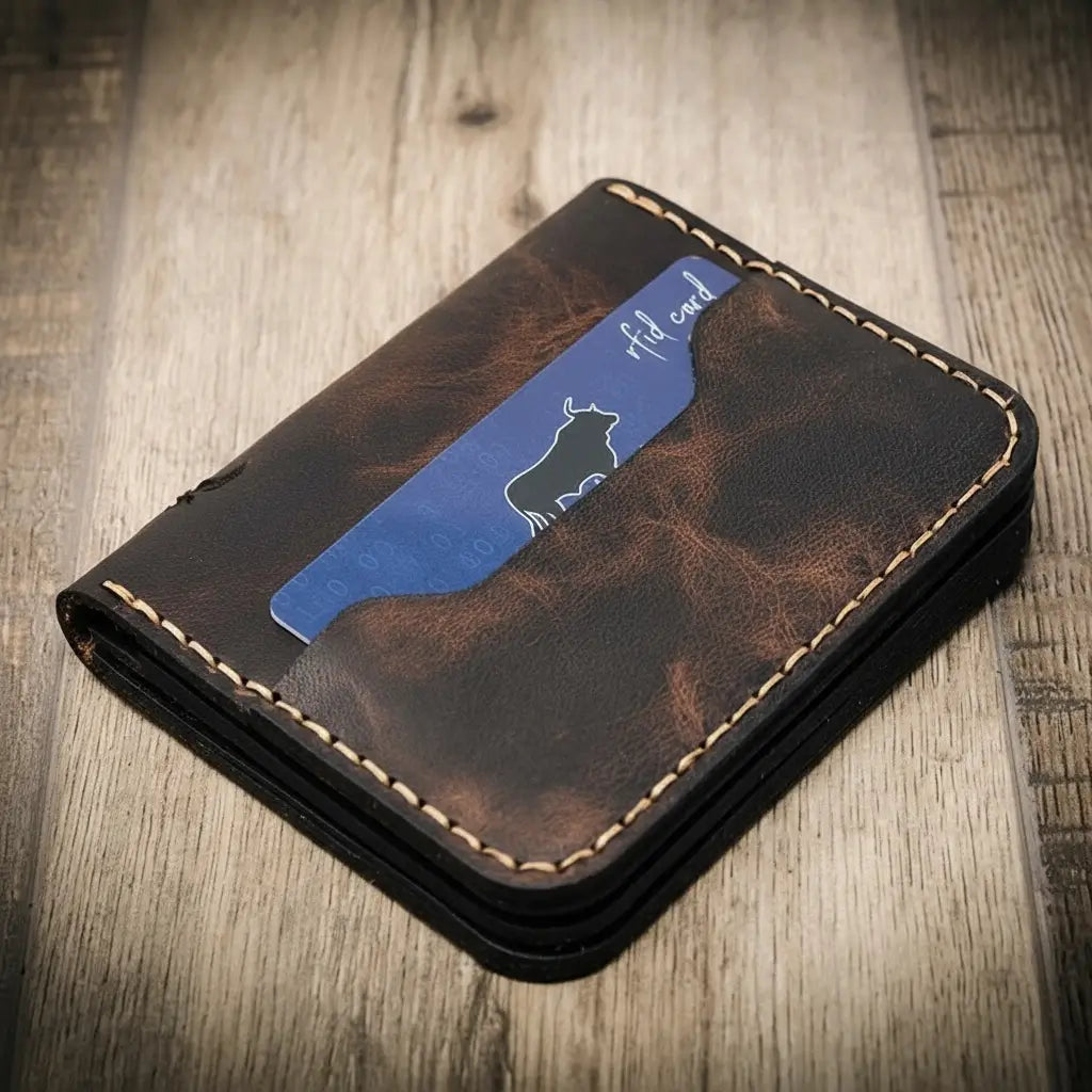 Handmade Full-Grain Leather Badge Wallet for Law Enforcement — Minimalist Badge Wallet