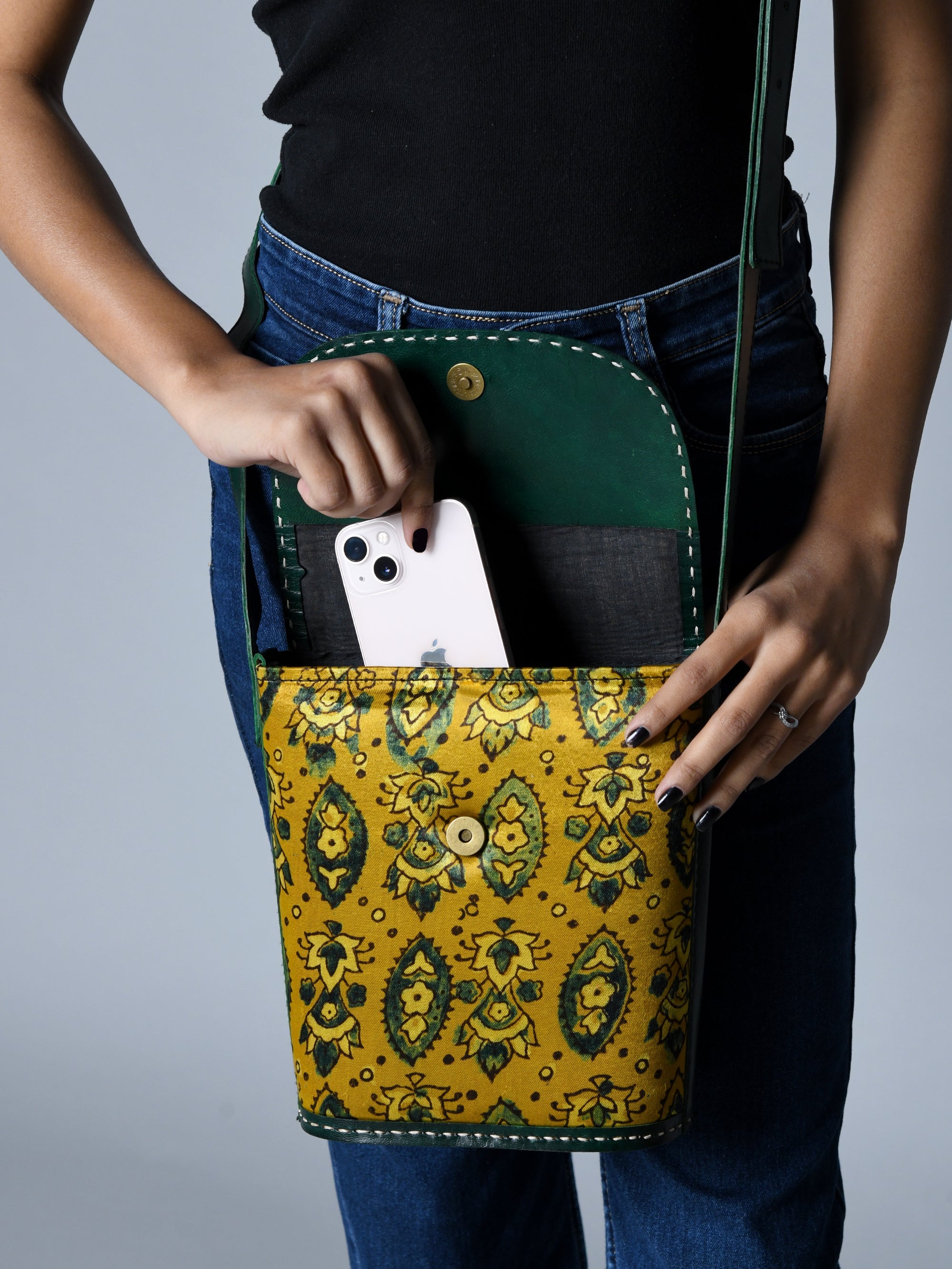 Vibrant Heritage Ajrakh Satchel