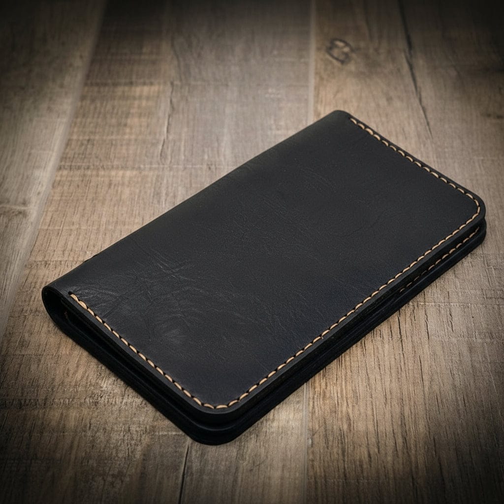 Handmade Full-Grain Leather Badge Long Wallet for Law Enforcement — Badge Long Wallet
