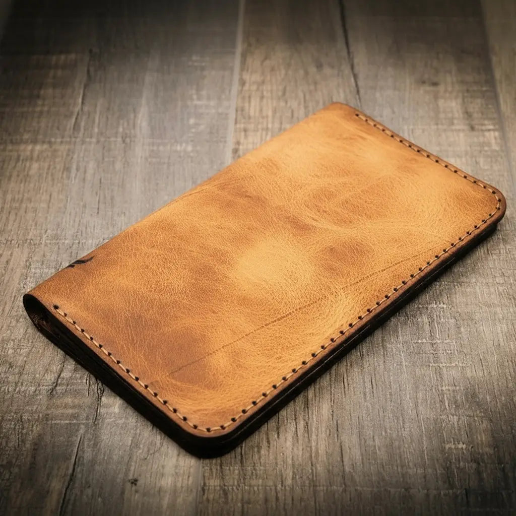 Handmade Full-Grain Leather Badge Long Wallet for Law Enforcement — Badge Long Wallet