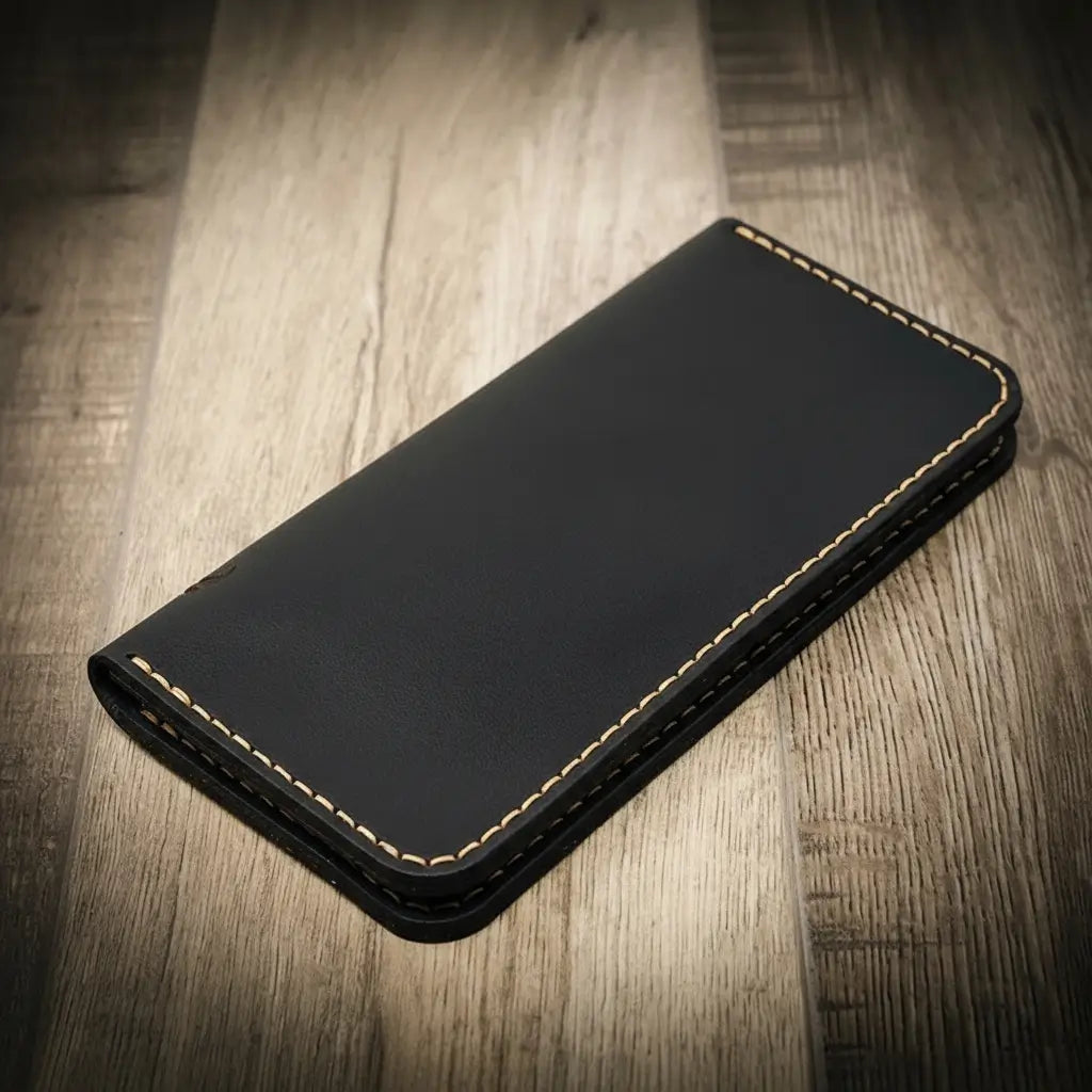 Handmade Full-Grain Leather Long Wallet for Men — The Houstonian Long Wallet