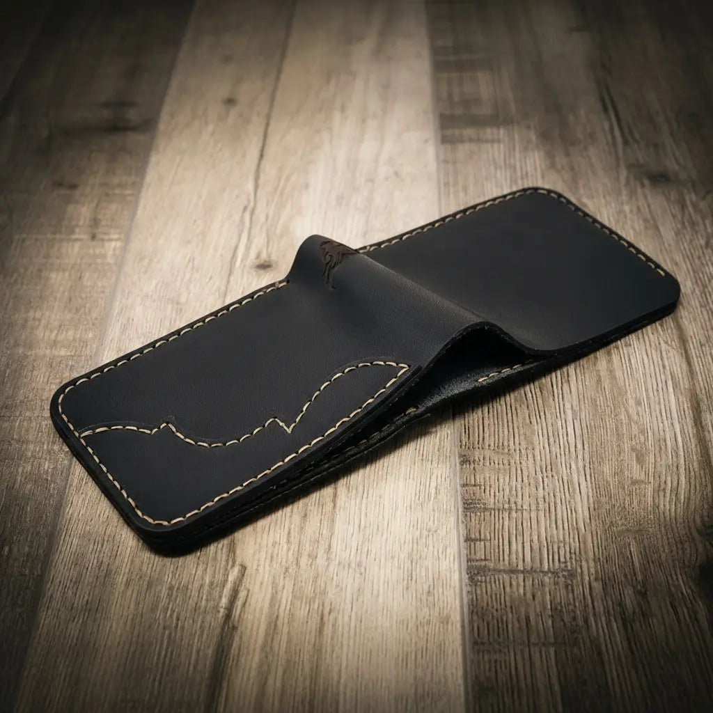 Handmade Full-Grain Leather Bifold Wallet for Men — Western Bifold Wallet