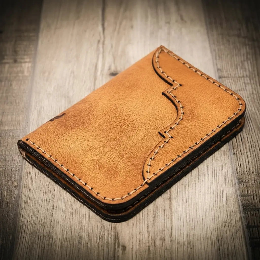 Handmade Full-Grain Leather Vertical Wallet for Men — Western Vertical Wallet