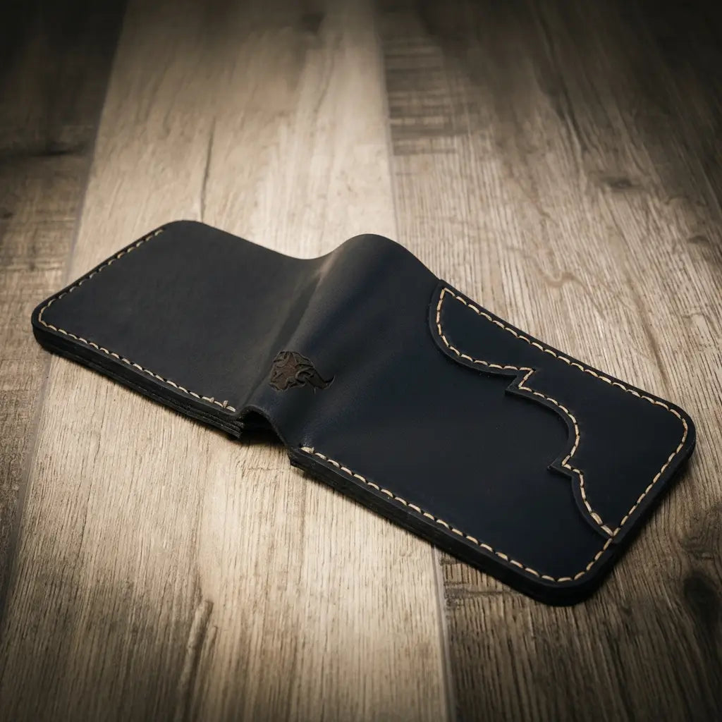 Handmade Full-Grain Leather Bifold Wallet for Men — Western Bifold Wallet