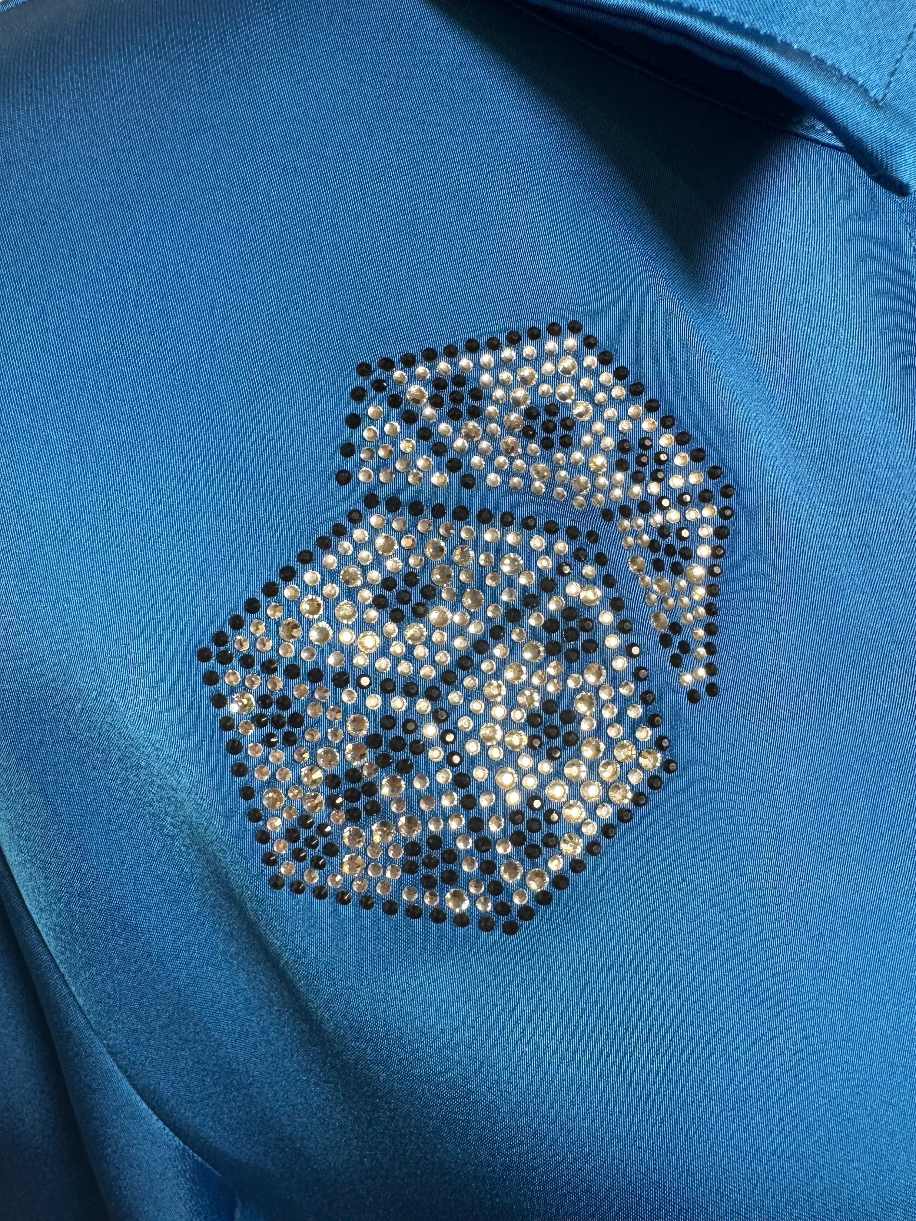 High Roller Rhinestone Matte Satin Button Up Rodeo Shirt