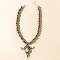Myra Stone & Horn Chain in Ash Beads