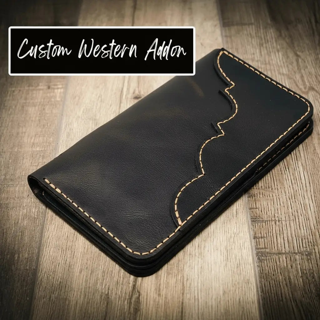 Handmade Full-Grain Leather Badge Long Wallet for Law Enforcement — Badge Long Wallet