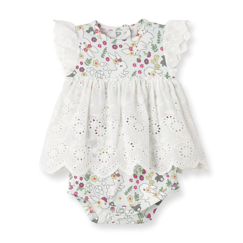 Baby Girl's Cottontail Garden Bamboo Skirted Easter Bodysuit