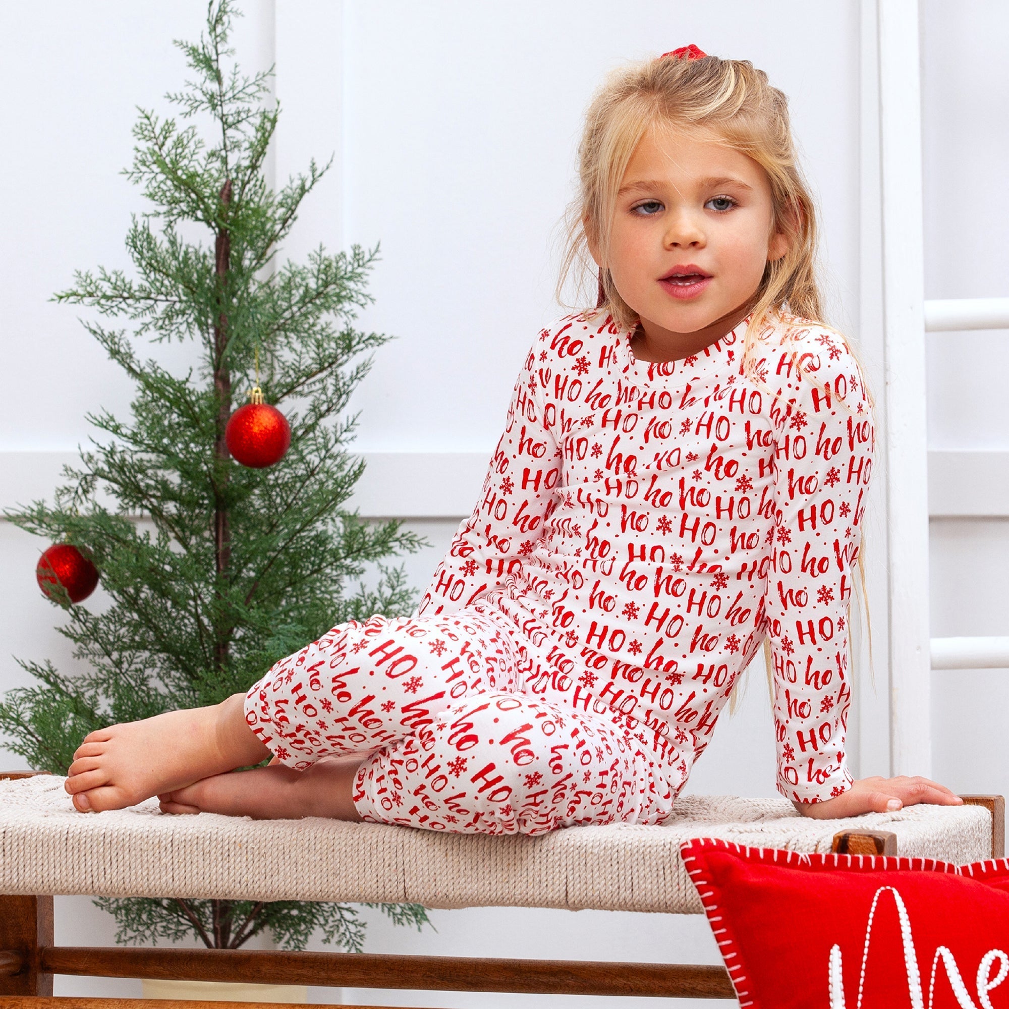 Christmas Ho-Ho-Ho Kids Bamboo Pajama Set-Family Matching